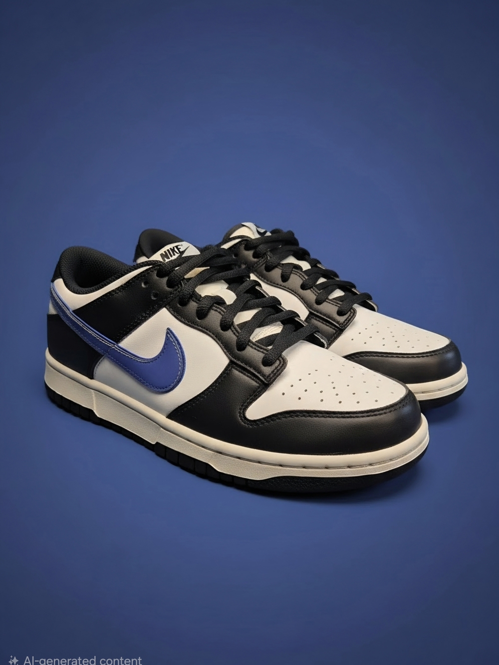 Nike Kids Black, White and Navy Low-Top Sneakers